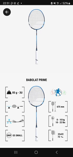 Raquette badminton