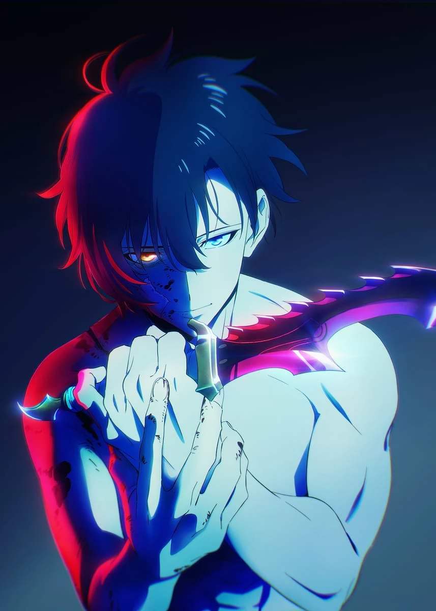 Sung Jinwoo with a dagger