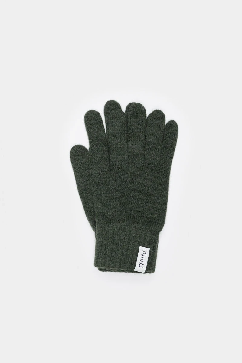 Gants femme en cachemire recyclé | kaki "guanti anita verde foresta" Rifò