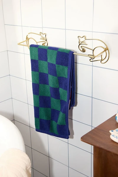 Rail de serviette chat endormi