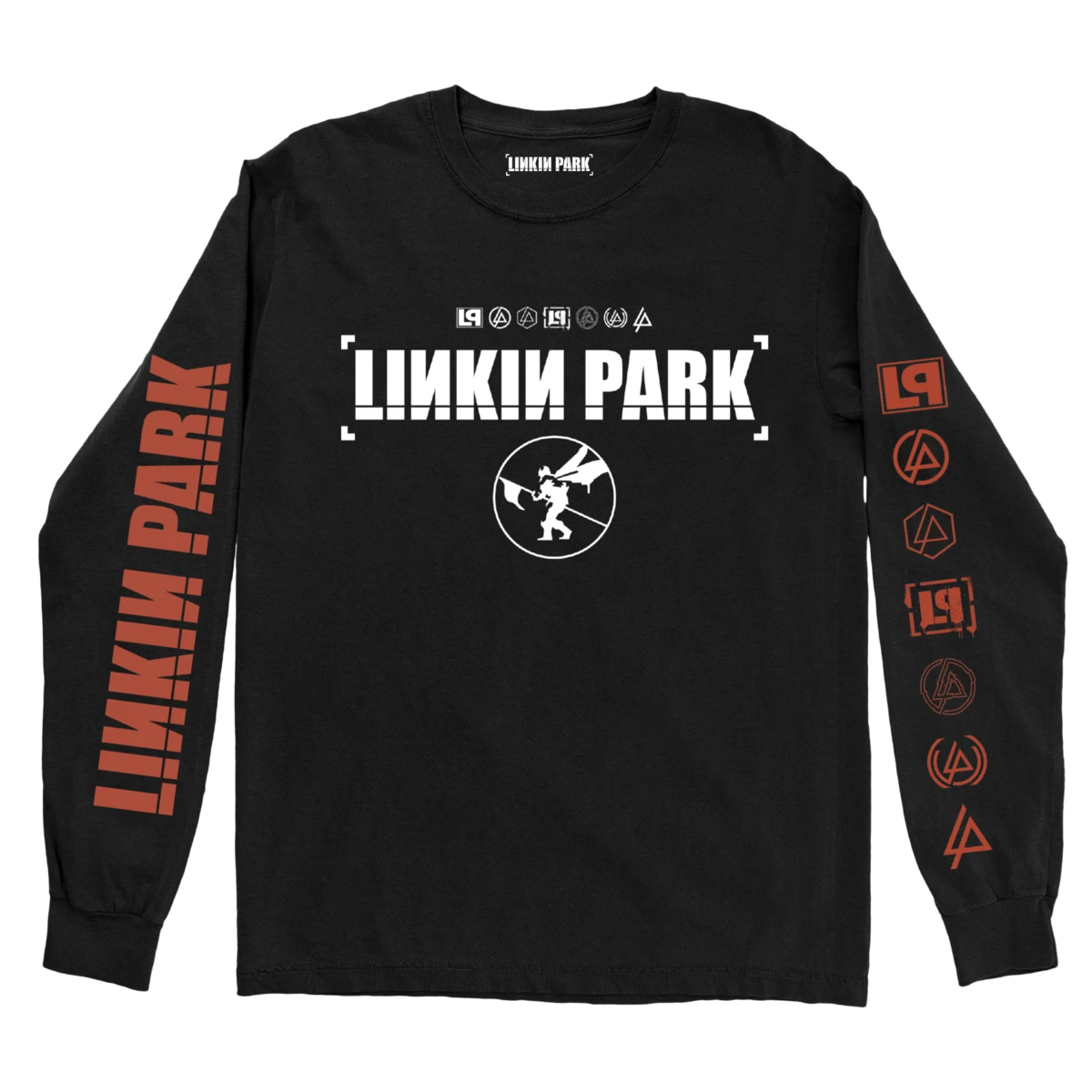 Icon Stacks Long Sleeve Black Tee