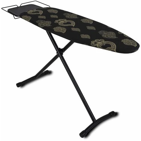 Stanew – Table à repasser 120 x 45 cm – Housse 100% coton – Hauteur ajustable 72-92 cm – Pliable avec repose-fer – Pieds antidérapants