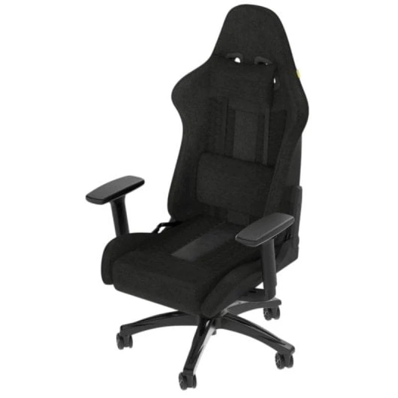 Chaise de jeu Corsair TC100 RELAXED en tissu noir avec coussins gris