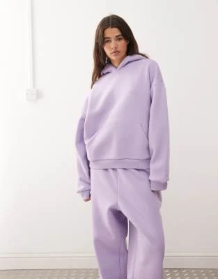 COLLUSION - Sweat à capuche épais coupe carrée - Violet