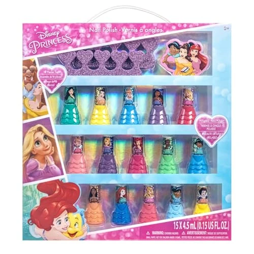 Disney Princess Non Toxique Set de Vernis à Ongles pour Enfants avec Lime &amp; Espaceurs d'orteils | Cadeaux d'anniversaire pour par Townley Girl