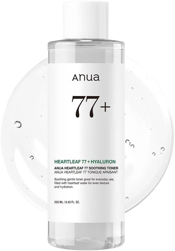 Anua Heartleaf Toner apaisant 77 % I pH 5,5 Soin des problèmes de peau, apaisant, rafraîchissant, purifiant (250 ml)