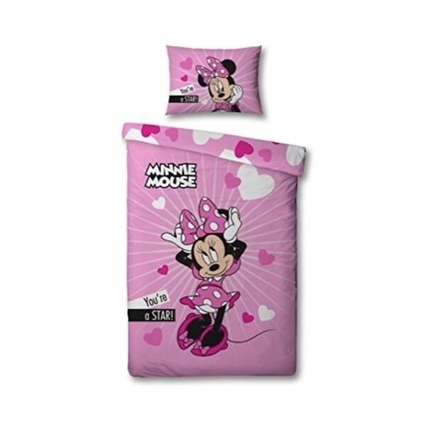 MINNIE Parure de couette microfibre - 1 housse de couette 140x200 cm + 1 taie d'oreiller 63x63 cm Rose