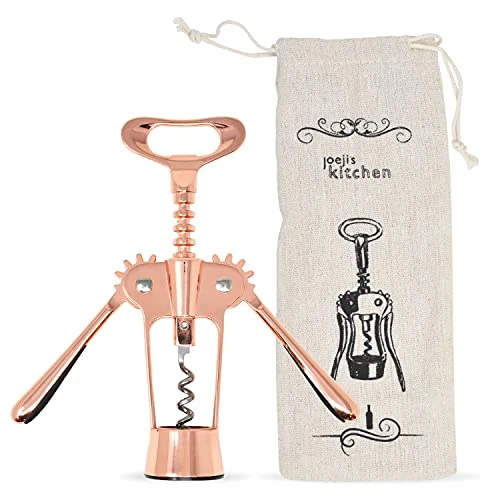 Tire bouchon élégant et pratique - Ouvre bouteille de vin de luxe en alliage de zinc rose doré avec sac de rangement - Tire bouchon original polyvalent pour retirer efficacement bouchons et capsules