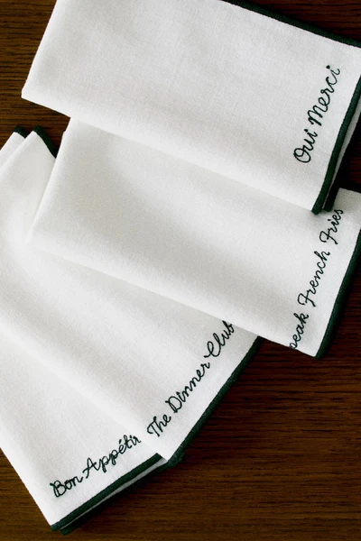 Lot de 4 serviettes de table rayées