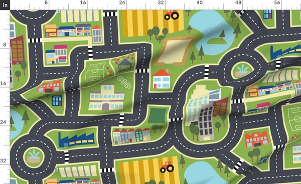 Town & Country Play Mat Fabric | Spoonflower