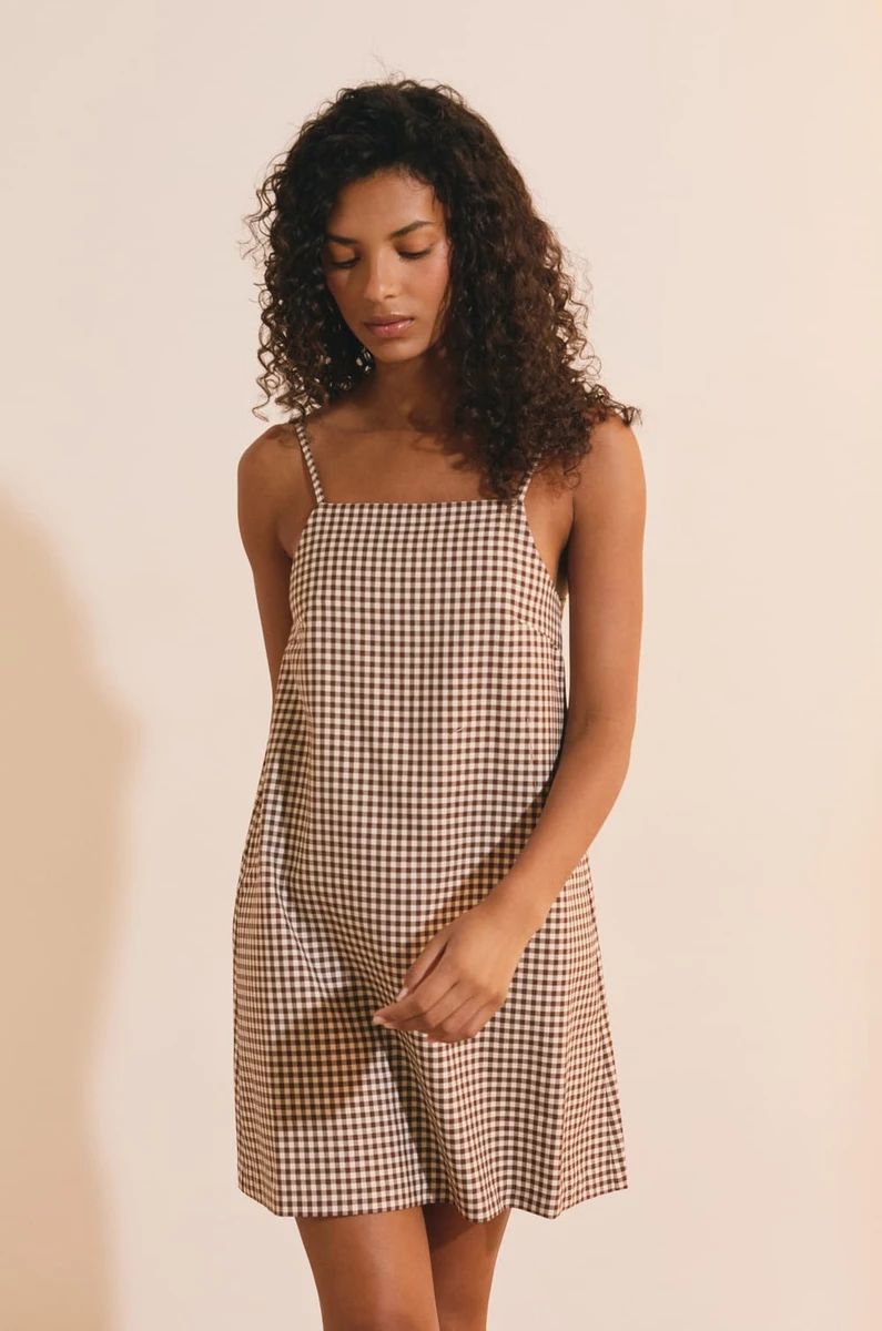 Robe courte à carreaux