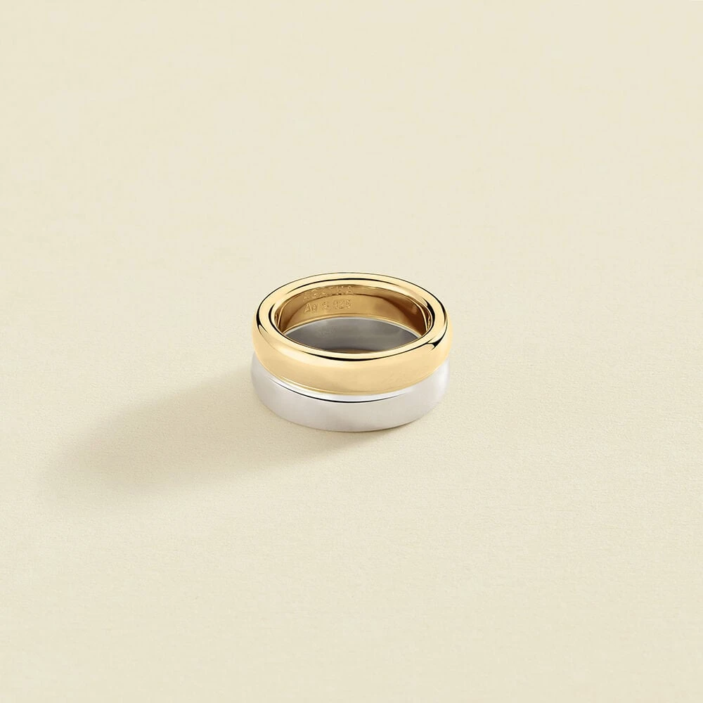 Bague large DUA - Argenté / Doré