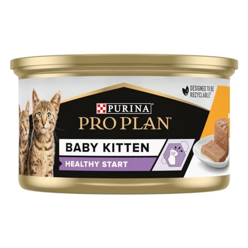 PURINA PRO PLAN | Baby Kitten Healthy Start | Mousse| Riche en Poulet | Chaton | Boîte Repas de 85g | Lot de 24