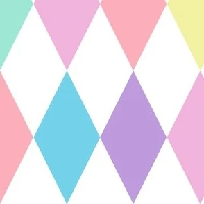 harlequin pastel rainbow diamond pattern Fabric | Spoonflower