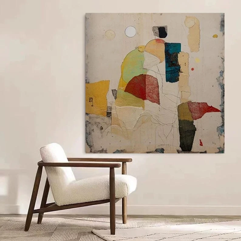 Abstract Art Original Wall Art Boho Wall Fashion painting Decor Rainbow Oil Painting Original Painting Neon Wall Art