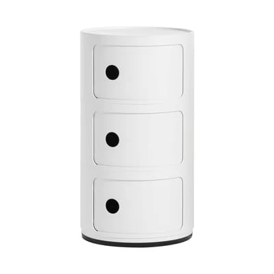 Rangement Componibili Kartell (1968) / Mat - 3 tiroirs - H 58 cm / Recyclé - Blanc - Plastique | Made In Design
