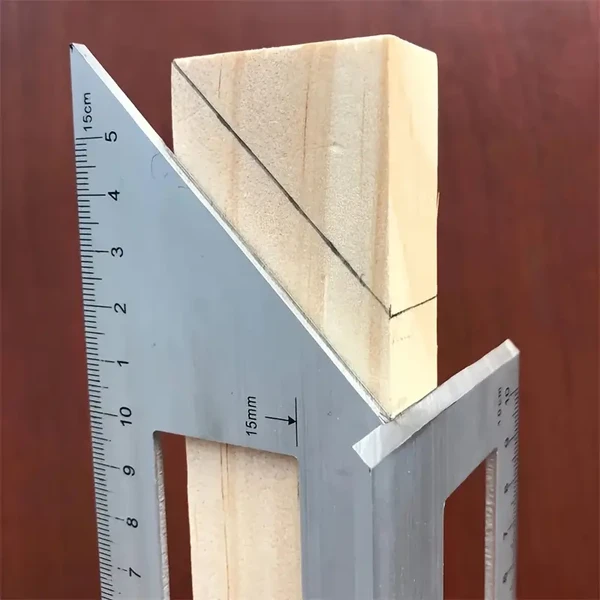 1 Pièce, Règle D'angle En Alliage D'aluminium De 45° 90°, Règle Carrée Multifonctionnelle, Règle De Jauge, Outil De Menuiserie Professionnel, Règle De Mesure