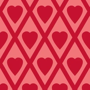 Valentina's Hearts in Red Fabric | Spoonflower