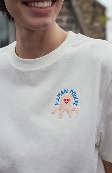 T-shirt Maman Poulpe Affaire de famille - Brodé en coton bio - Look intemporel, taille XS à L