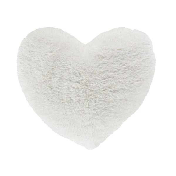 Coussin en forme de cœur écru