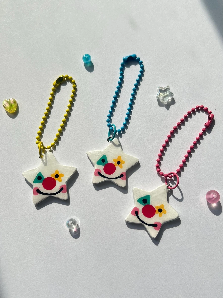 Star Clown Keychain Handmade