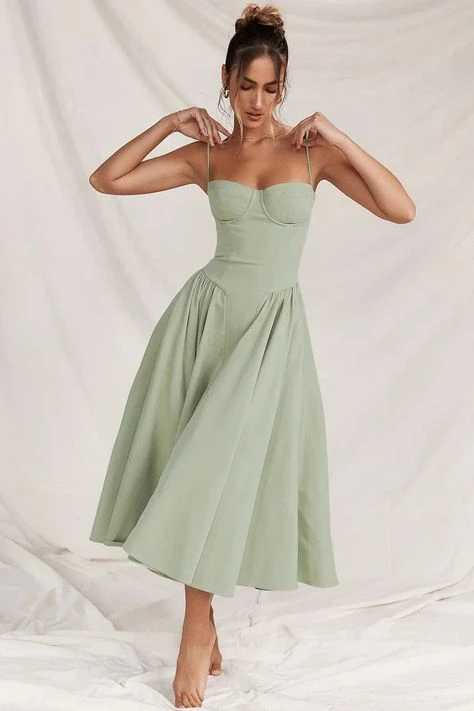 Leonie | Robe Maxi - Vert / M