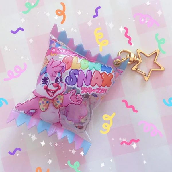 Clown Snax Clowncore Acrylic Charm Candy Bag Keychain