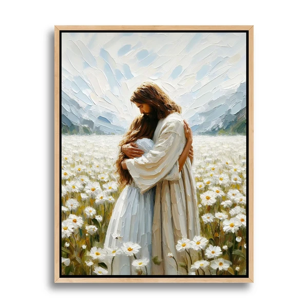 Jesus Canvas | Jesus Hugging a Woman