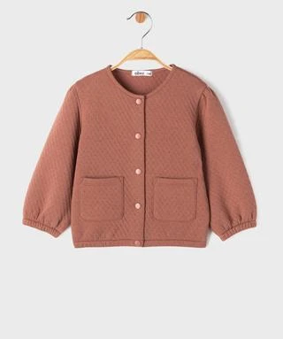 Sweat à boutons pression en maille fantaisie bébé fille