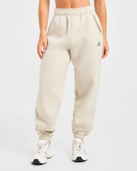 Retro Athletics Oversized Joggers - Sand