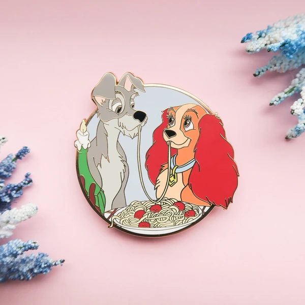 Lady and tramp Disney pin - Cute Enamel Pins - Cat Enamel Pin - Cute dog Pins - Disney Enamel Pin - Castlecreationsandco