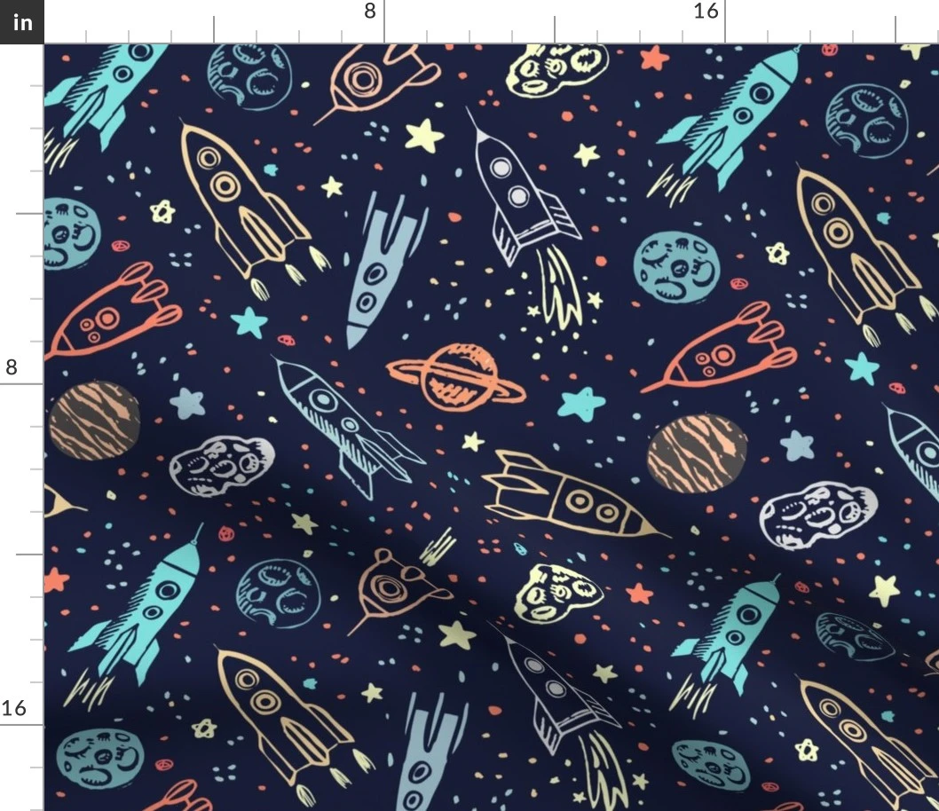 Space voyage - 13" Fabric | Spoonflower