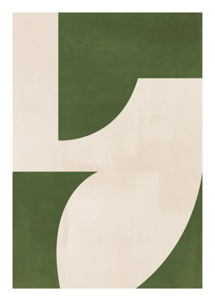 Green Graphic Forms No1 Affiche