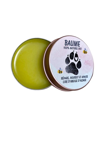 Baume à la cire d’abeille d’Alsace pour coussinets et museau chiens et chats