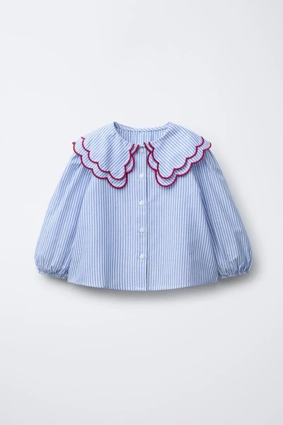 CHEMISE À RAYURES DOUBLE COL