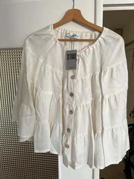 Veste lin blanc neuve cottonade