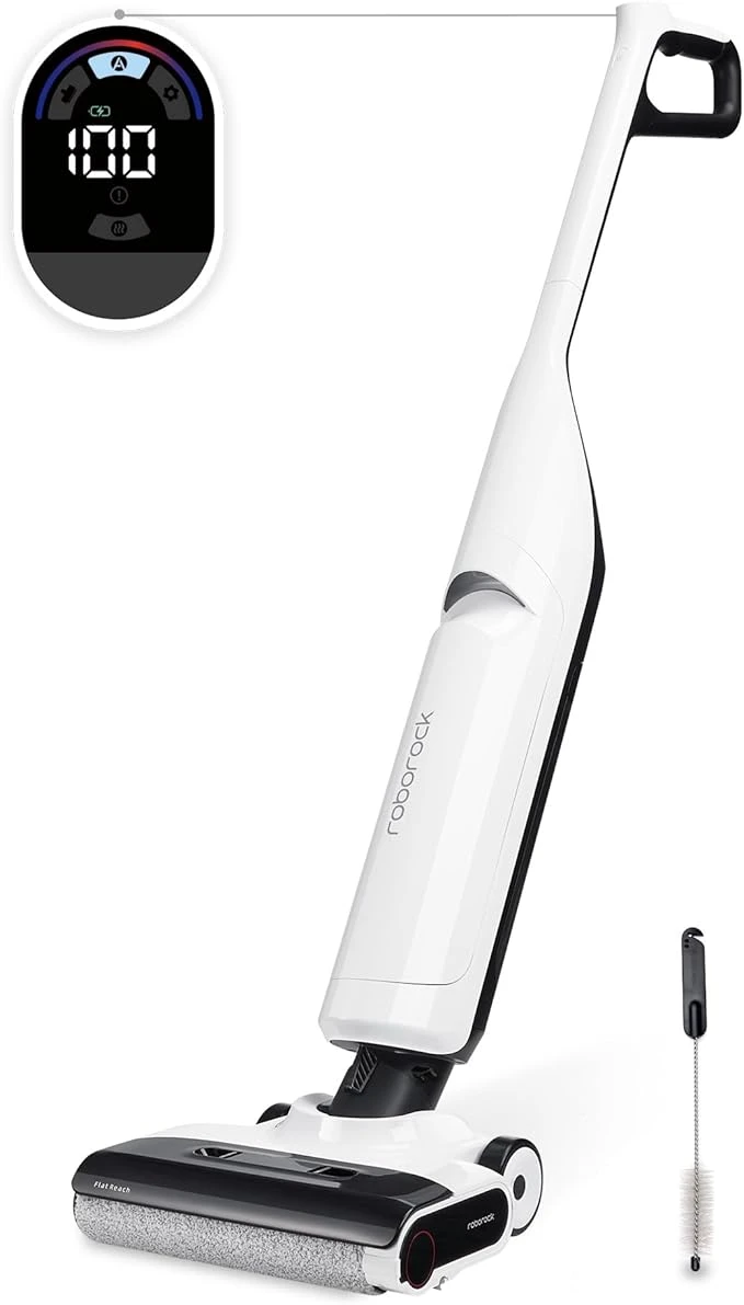 roborock Flexi Lite Humides & Sèches Aspirateur Balai sans Fil 17,000Pa, FlatReach™ pour Un Nettoyage en Profondeur, Nettoyage des Bords, Autonettoyant & Séchage Automatique, Conception légère
