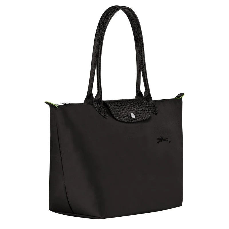 Sac cabas L Le Pliage Green Toile recyclée - Noir | Longchamp FR