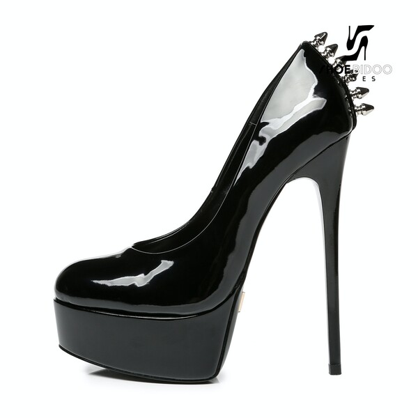 Giaro Black  shiny Giaro &quot;Bad Girl&quot; platform pumps with spikes