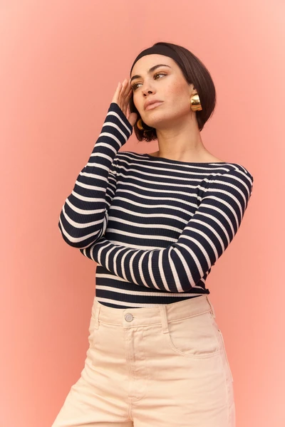 BODY HUGO RAYURES NAVY