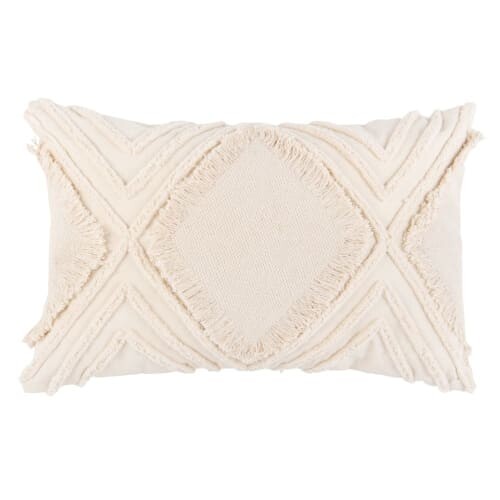 Housse de coussin en coton tufté écru 30x50 | Maisons du Monde