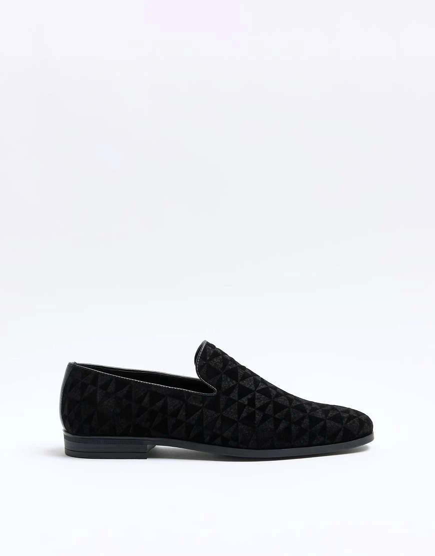 River Island - Mariage - Mocassins en velours - Noir