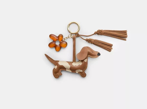  Porte clé breloque chien et fleur