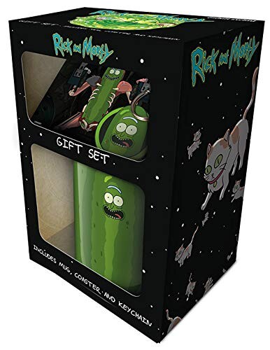 Rick &amp; Morty GP85196 Coffret cadeau Rick et Morty - Mug, sous-verre, Porte-clef, Multicolor