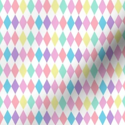harlequin pastel rainbow diamond pattern Fabric | Spoonflower