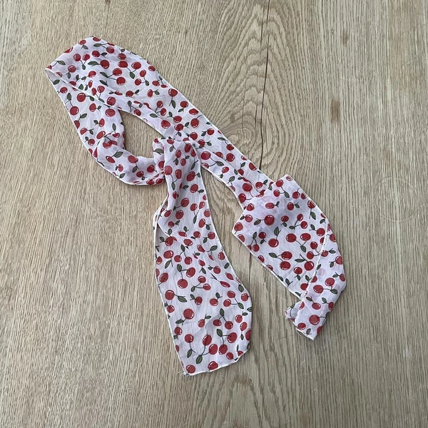 2000s Cherry print scarf - slightly sheer scarf such...