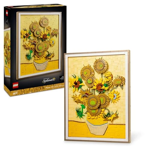 LEGO Art Vincent Van Gogh – Les Tournesols - Tableau Mural 3D avec pétales Mobiles - Set de Construction Adulte - Décoration pour Maison ou Bureau -Idée Cadeau pour Femme ou Homme Amateur d'art 31215