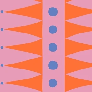 Triangles and Dots Pink and Orange Clown Fabric | Spoonflower