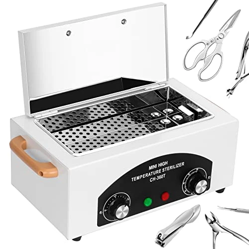 Xverycan 300W Stérilisateur à air chaud Désinfection, 220℃ de chaleur sèche haute température Stérilisateur, Petits stérilisateurs pour outils à ongles, outils cosmétiques, outils de coiffure