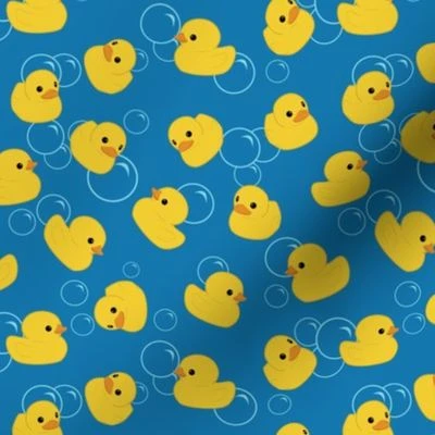 Yellow Rubber Duck - S Fabric | Spoonflower